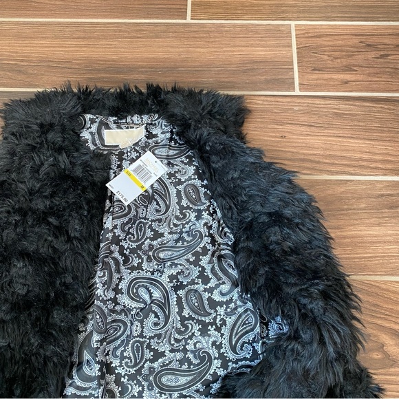 Michael Kors Faux Lamb Fur Black Vest M - Picture 4 of 6